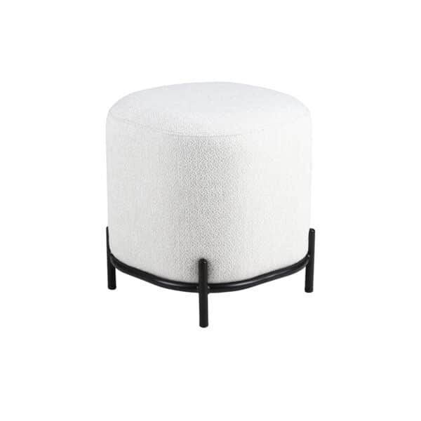 Pouf tissu métal blanc