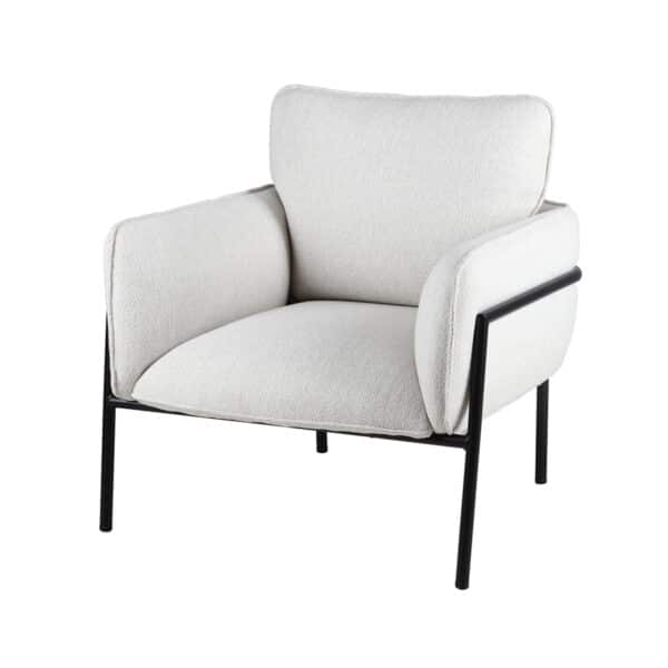 Fauteuil Carolina tissu blanc chiné