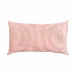 Coussin coton gaufré rose